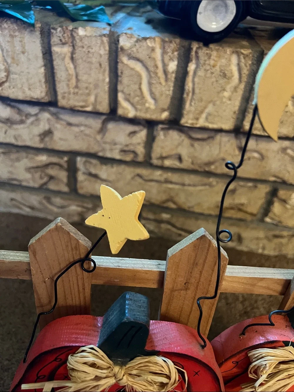Pumpkin Patch Wooden Tabletop Decor - Orange